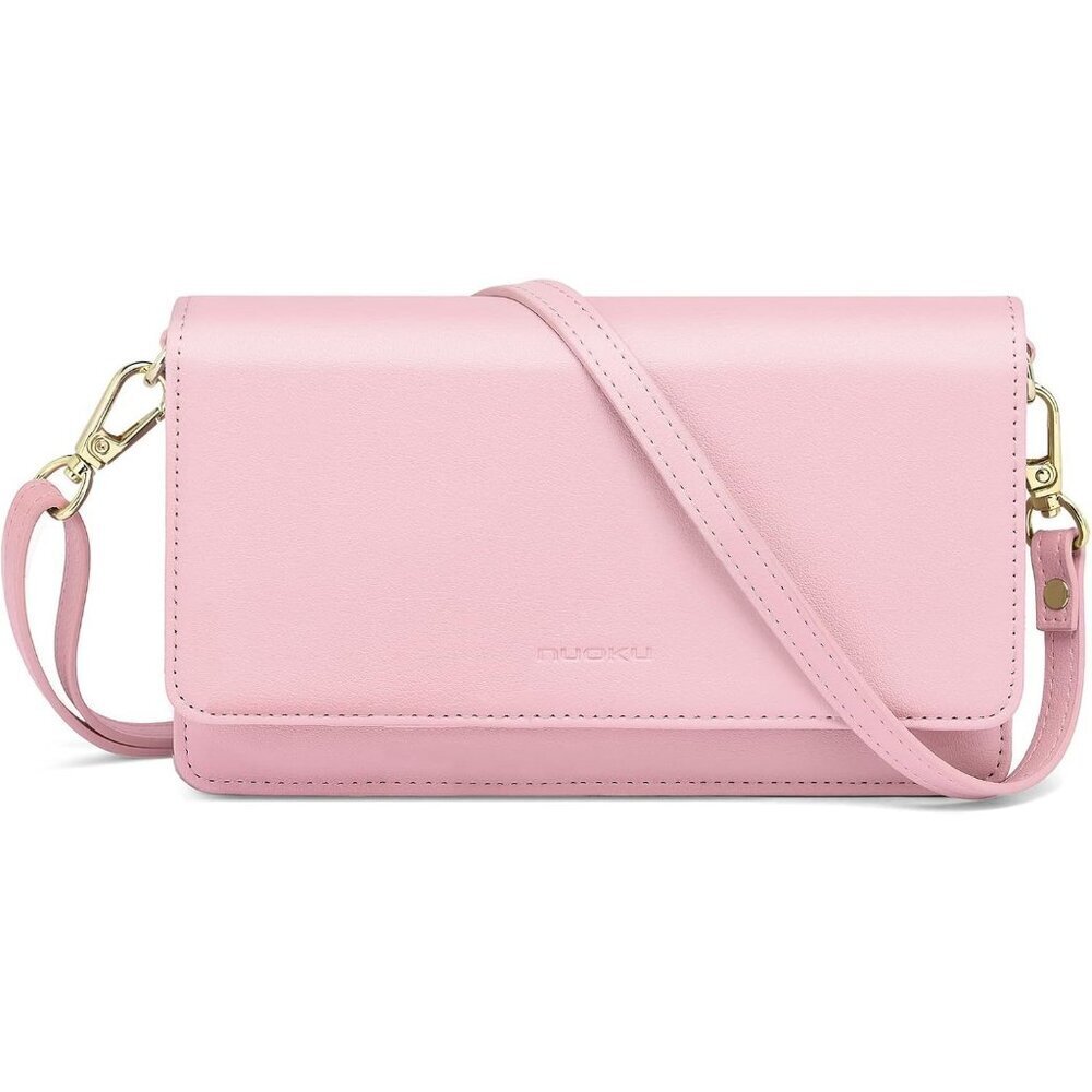 Women's 8 - Pink Leather Imported Cellphone Purse Crossbody Bags